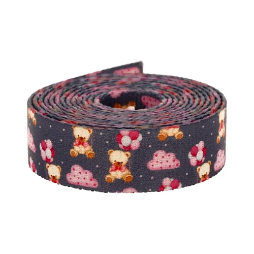 Taśma Nośna 25mm z Nadrukiem Sublimacja Teddy Balloons