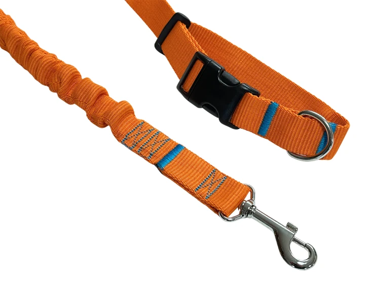 Smycz dla Psa z Amortyzatorem 380cm ORANGE Regulowana HandsFree Made in Poland