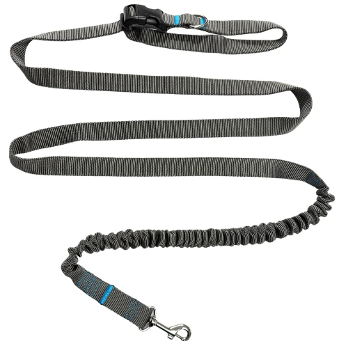 Smycz dla Psa z Amortyzatorem 380cm GRAFIT Regulowana HandsFree Made in Poland