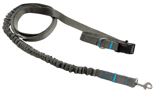 Smycz dla Psa z Amortyzatorem 380cm GRAFIT Regulowana HandsFree Made in Poland