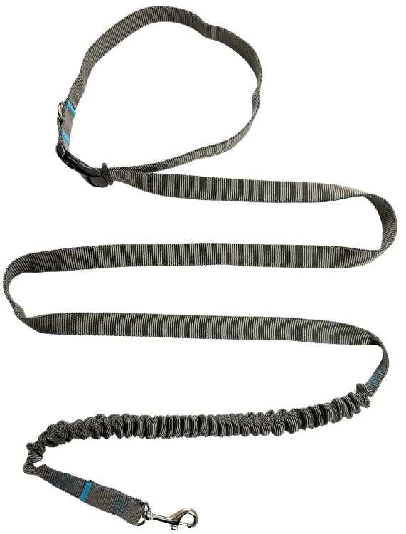 Smycz dla Psa z Amortyzatorem 380cm GRAFIT Regulowana HandsFree Made in Poland