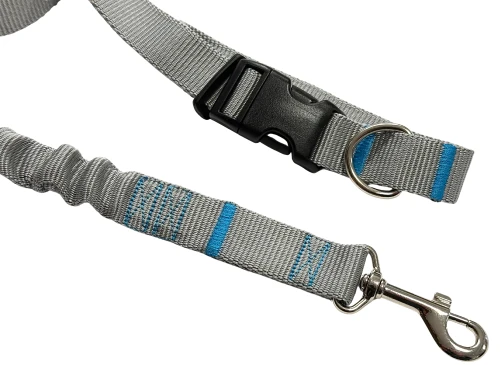 Smycz dla Psa z Amortyzatorem 480cm POPIEL Regulowana HandsFree Made in Poland