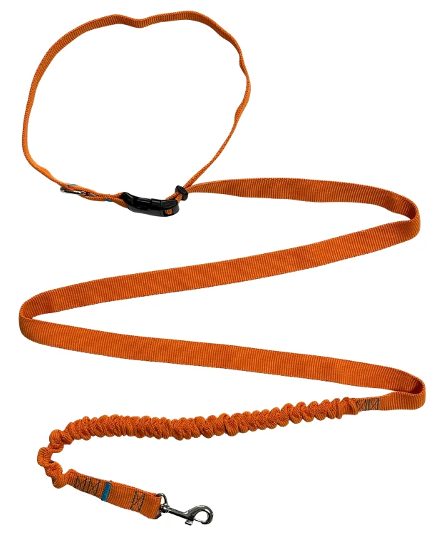 Smycz dla Psa z Amortyzatorem 480cm ORANGE Regulowana HandsFree Made in Poland