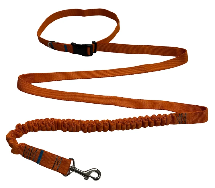 Smycz dla Psa z Amortyzatorem 480cm ORANGE Regulowana HandsFree Made in Poland