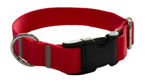 Obroża dla Psa 2 cm z klamrą Regulowana Czerwona Zepnij