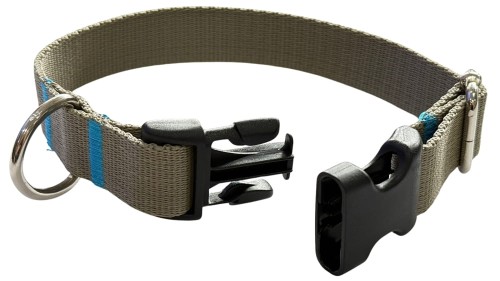 Obroża dla Psa 2,5 cm z klamrą Regulowana Oliwka Zepnij
