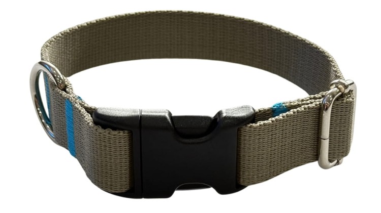 Obroża dla Psa 2,5 cm z klamrą Regulowana Oliwka Zepnij