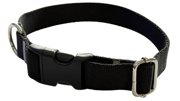 Obroża dla Psa 2,5 cm z klamrą Regulowana Czarna Zepnij