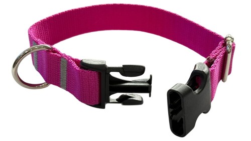 Obroża dla Psa 2,5 cm z klamrą Regulowana Fuksja Zepnij