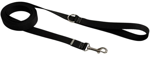 Smycz dla Psa Tradycyjna 2,5 cm Czarna Zepnij