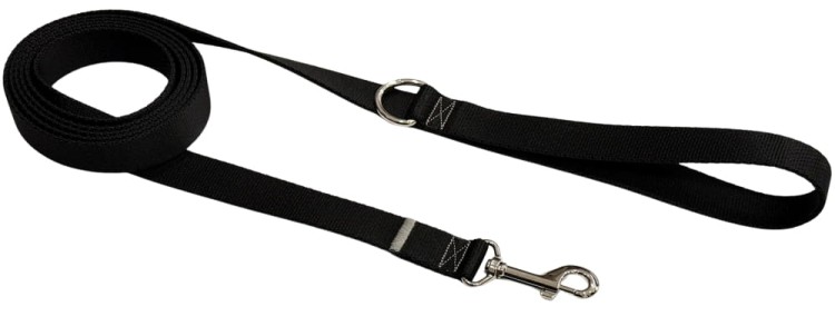 Smycz dla Psa Tradycyjna 2,5 cm Czarna Zepnij