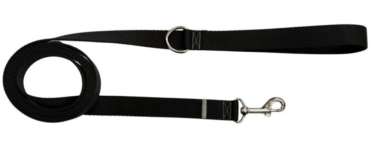 Smycz dla Psa Tradycyjna 2,5 cm Czarna Zepnij