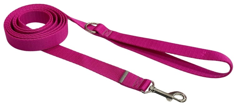 Smycz dla Psa Tradycyjna 2,5 cm Fuksja Zepnij