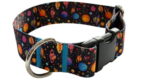 Obroża dla Psa szeroka 4 cm z klamrą Kosmos Zepnij