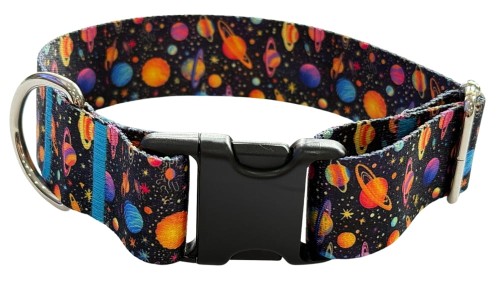 Obroża dla Psa szeroka 4 cm z klamrą Kosmos Zepnij