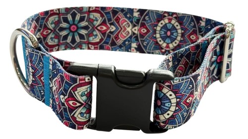 Obroża dla Psa szeroka 4 cm z klamrą EtnoMandala Zepnij