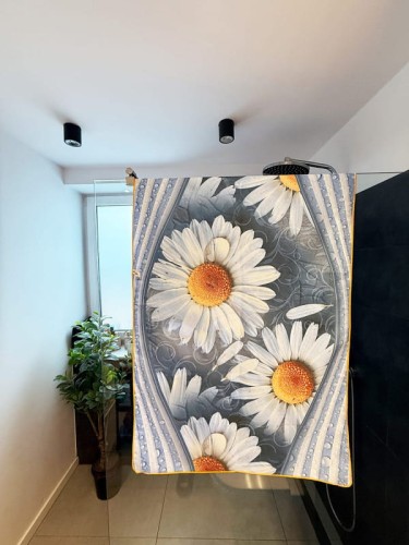 Ręcznik szybkoschnący z mikrofibry DUŻY 80×150 cm MARGARETKI Zepnij