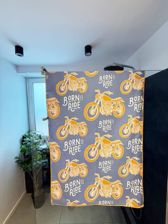 Ręcznik szybkoschnący z mikrofibry DUŻY 80×150 cm MOTO RETRO Zepnij