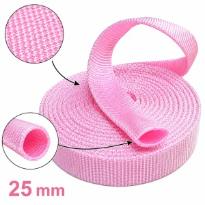 Taśma Rurowa 25mm Polipropylen Róż M. 5mb