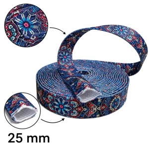 Taśma Rurowa 25mm z Grafiką ETNO MANDALA Sublimacja Taśma Tunelowa