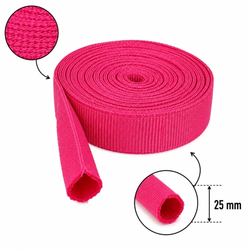 Taśma Rurowa 25mm Polipropylen Różowa 5mb