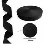 Taśma Nośna 100mm Polipropylen grubość 1,3mm Czarna 5 metrów