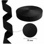 Taśma Nośna 70mm Polipropylen grubość 1,3mm Czarna 5 metrów