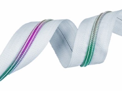 Taśma suwakowa 5 zamek 5m + 5s Biała/Tęcza